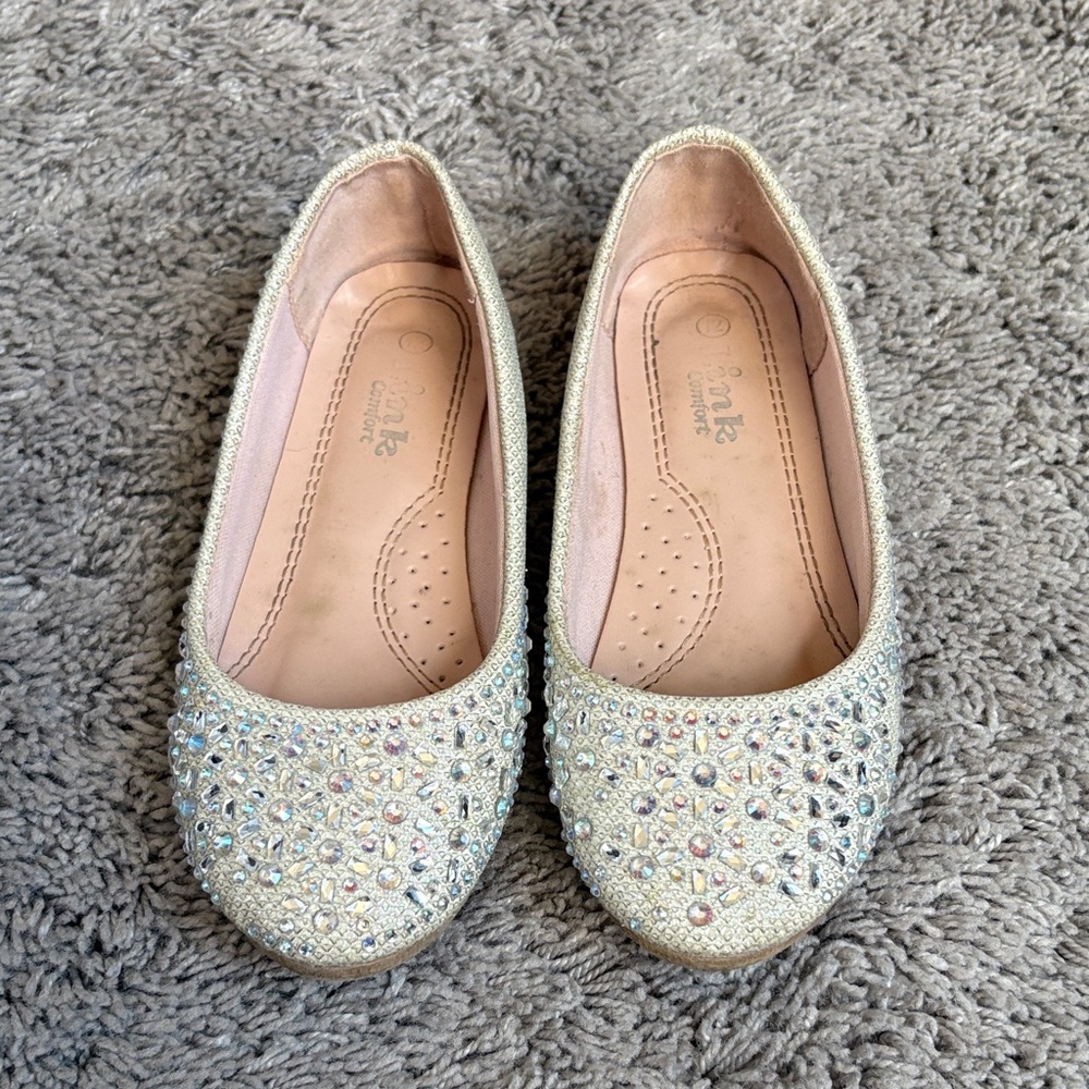 Link Glittery Silver Kids Dress Shoes